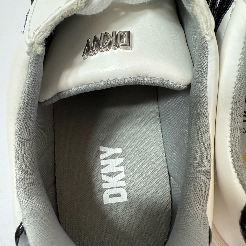 DKNY Kids White and Black Sneakers